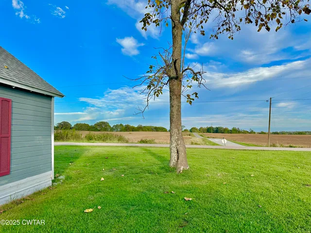 a view of a backyard