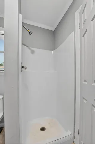 a bathroom with a shower