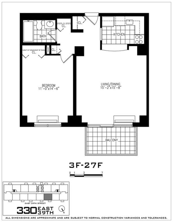 330 East 39th Street, Unit 4F Manhattan, NY 10016 - Photo 19 of 19 Floor Plan
