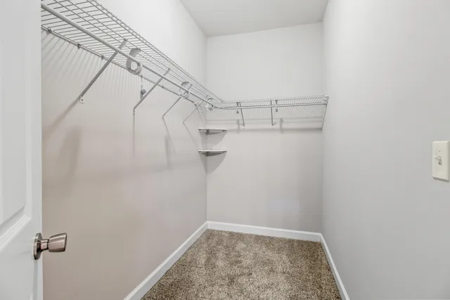 a bathroom with a shower and a glass door