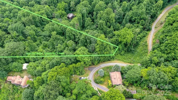 an aerial view of a house with a yard and lake view