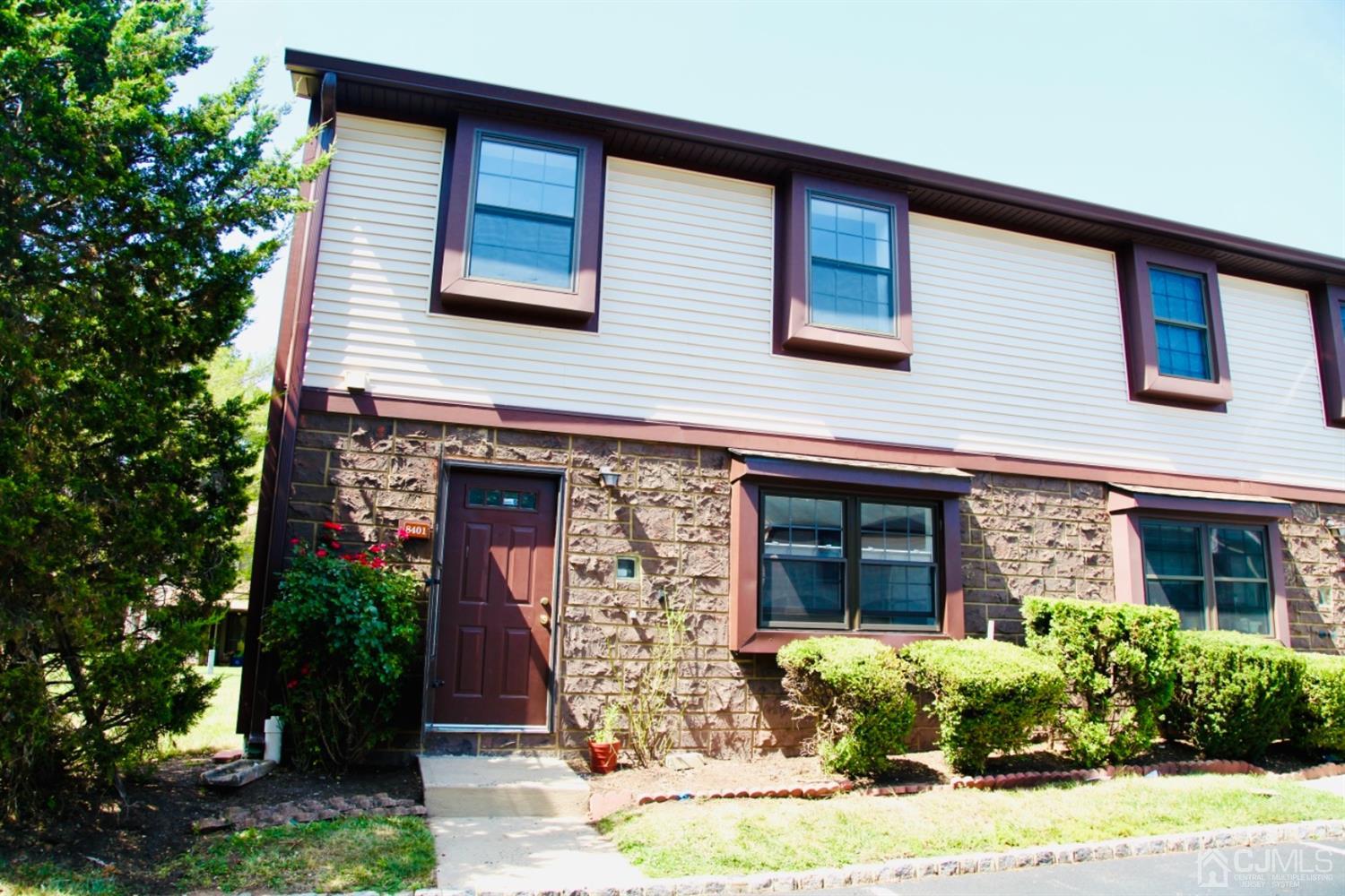 front view of a brick house