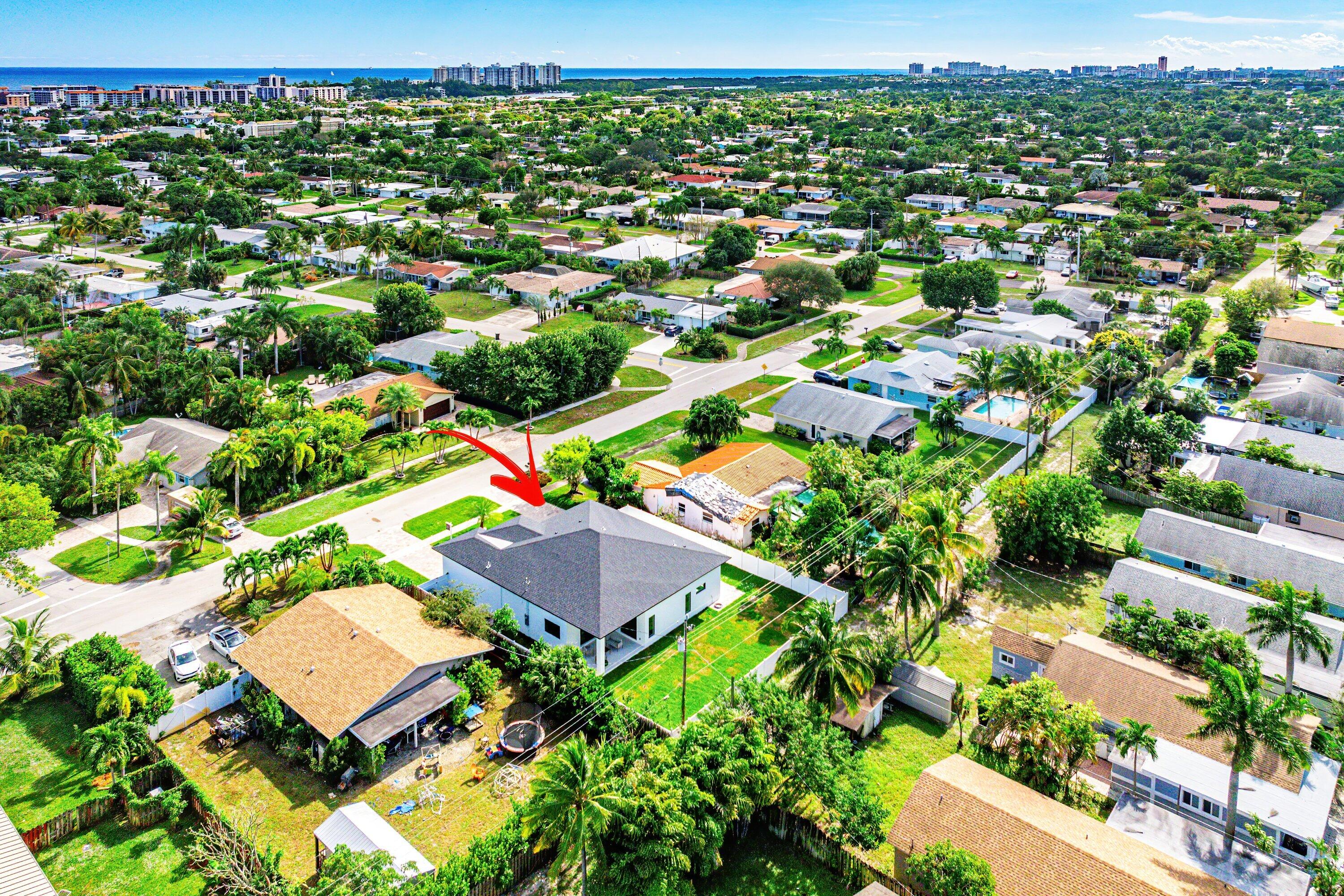 3361 Northeast 4th Avenue Boca Raton, FL 33431 - Photo 35 of 44 an aerial view of a house with a yard