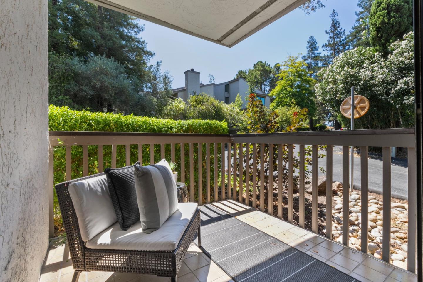 300 Sand Hill Circle, Unit 101 Menlo Park, CA 94025 - Photo 25 of 47 a view of a balcony with wooden floor