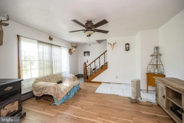 a living room with furniture