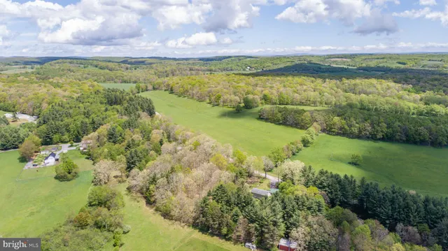 a view of a garden with a building in the background