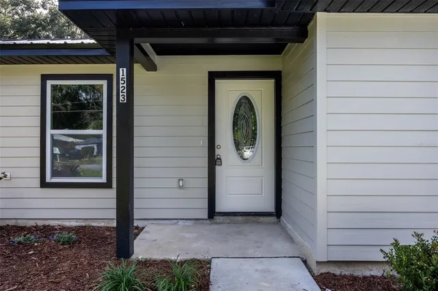 a view of a door of house