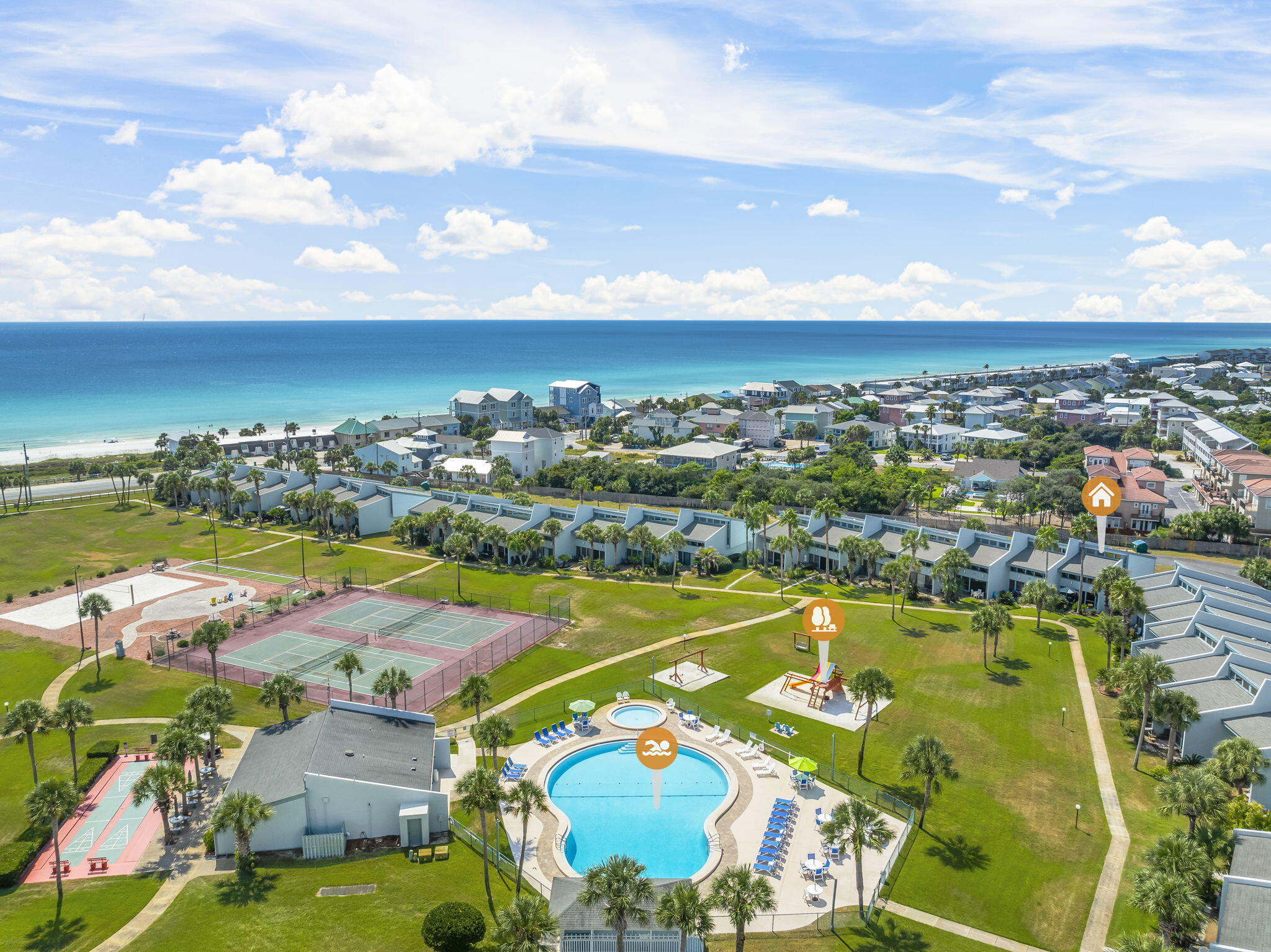 22400 Front Beach Road, Unit 24 Panama City Beach, FL 32413 - Photo 1 of 41 an aerial view of residential houses with outdoor space
