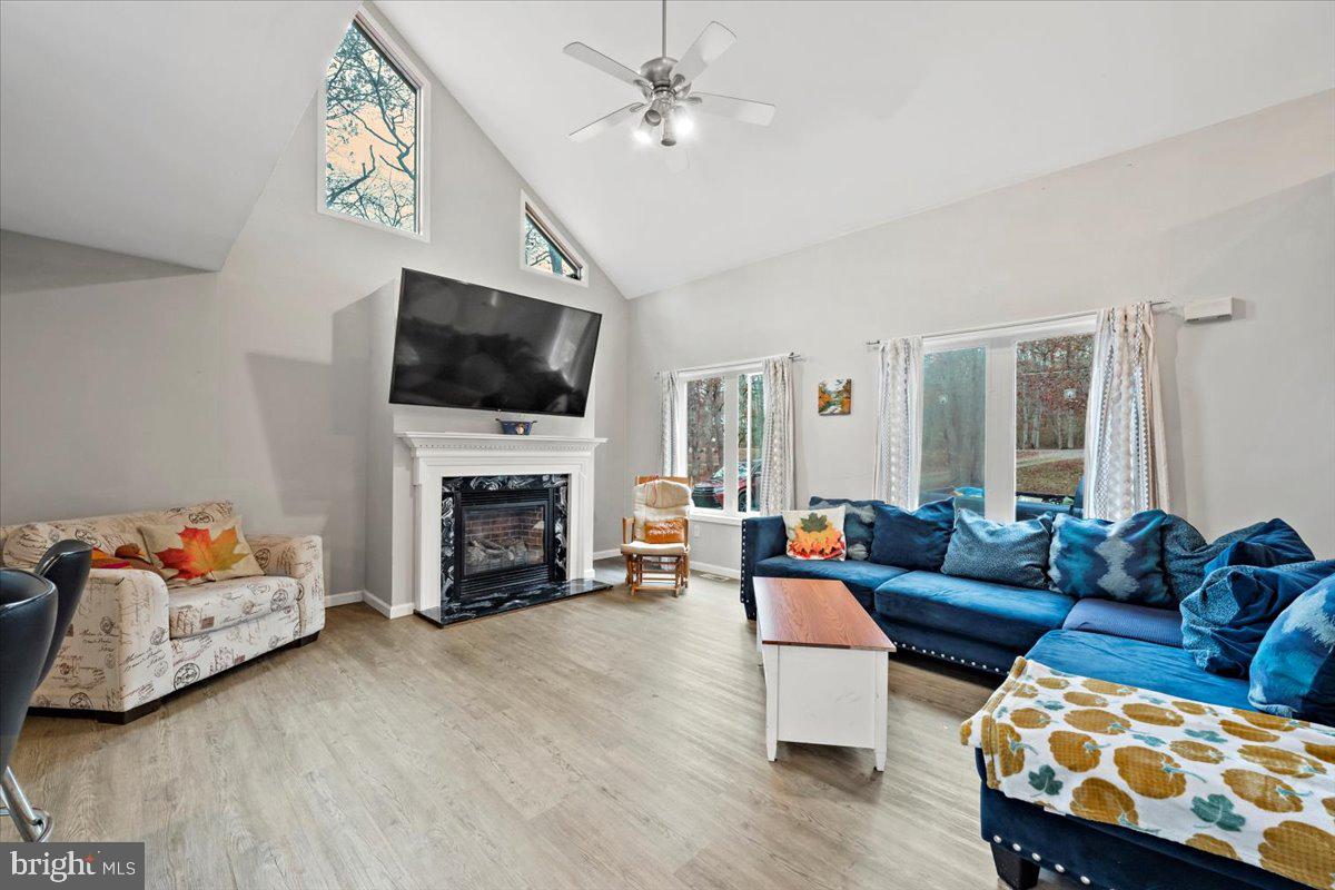 219 Mountain View Jim Thorpe, PA 18229 - Photo 4 of 38 a living room with furniture a flat screen tv and a fireplace