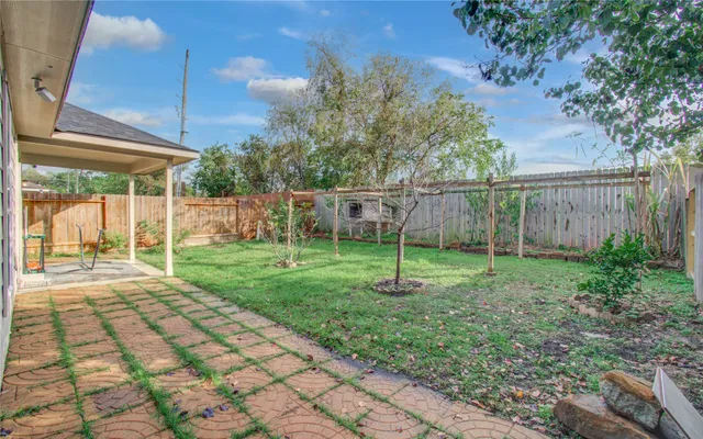 a view of a backyard