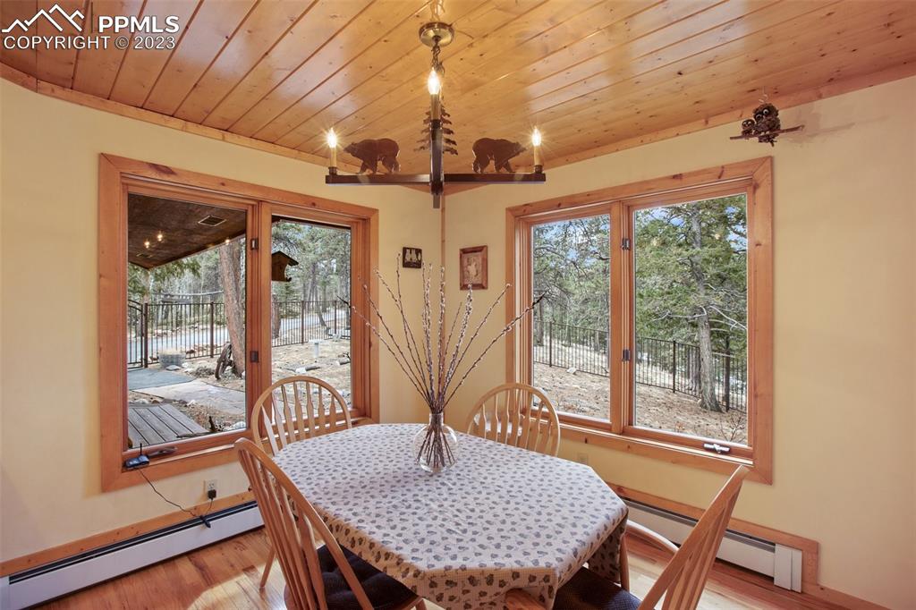265 Broken Wheel Drive Divide, CO 80814 - Photo 7 of 50 a view of a dining room with furniture window and outside view