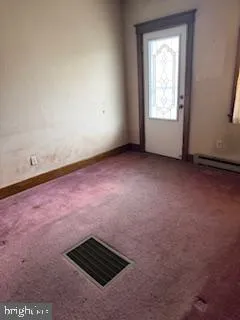 an empty room with a window