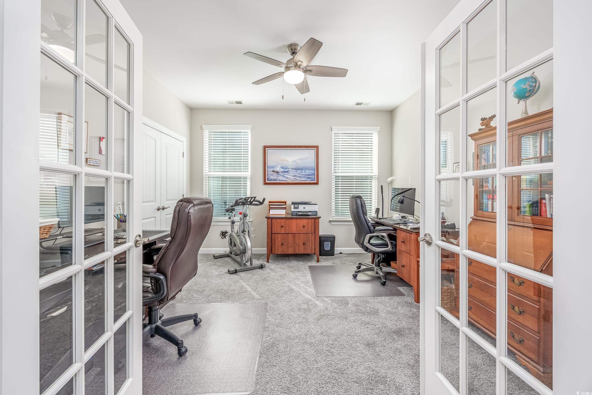 311 Switchgrass Loop Little River, SC 29566 - Photo 16 of 38 Carpeted office space featuring french doors and c