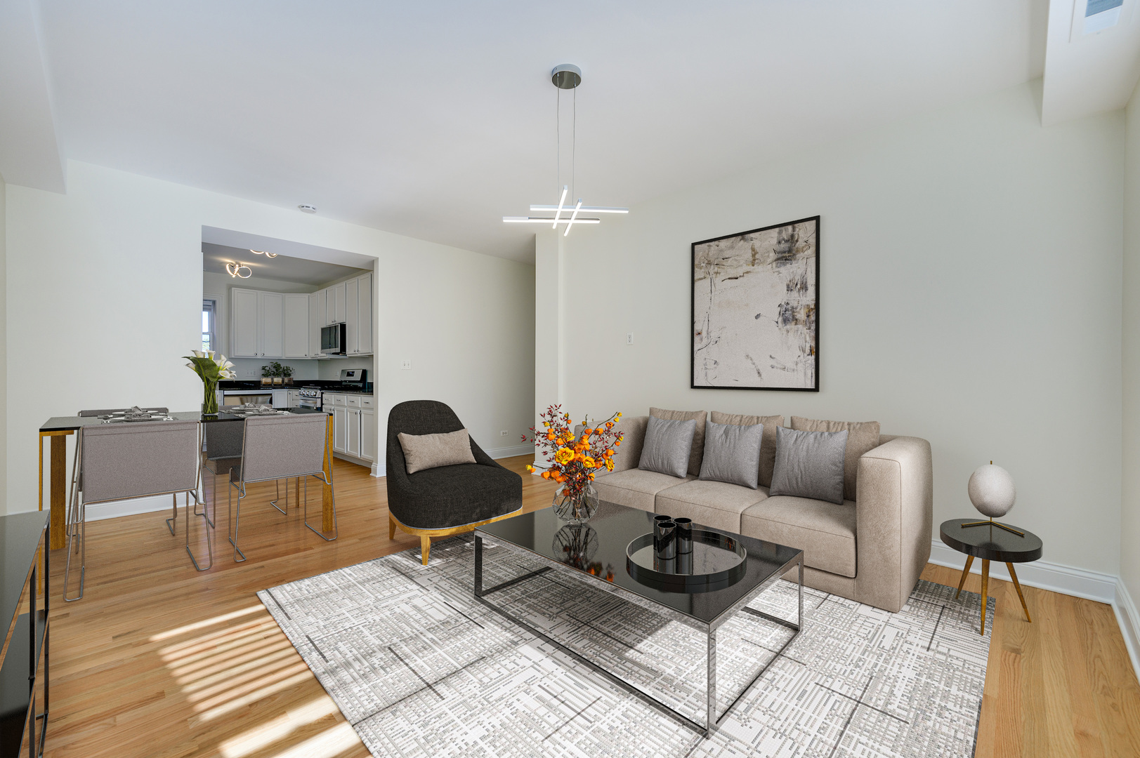 1544 West Sherwin Avenue, Unit 2N Chicago, IL 60626 - Photo 3 of 19 a living room with furniture and wooden floor
