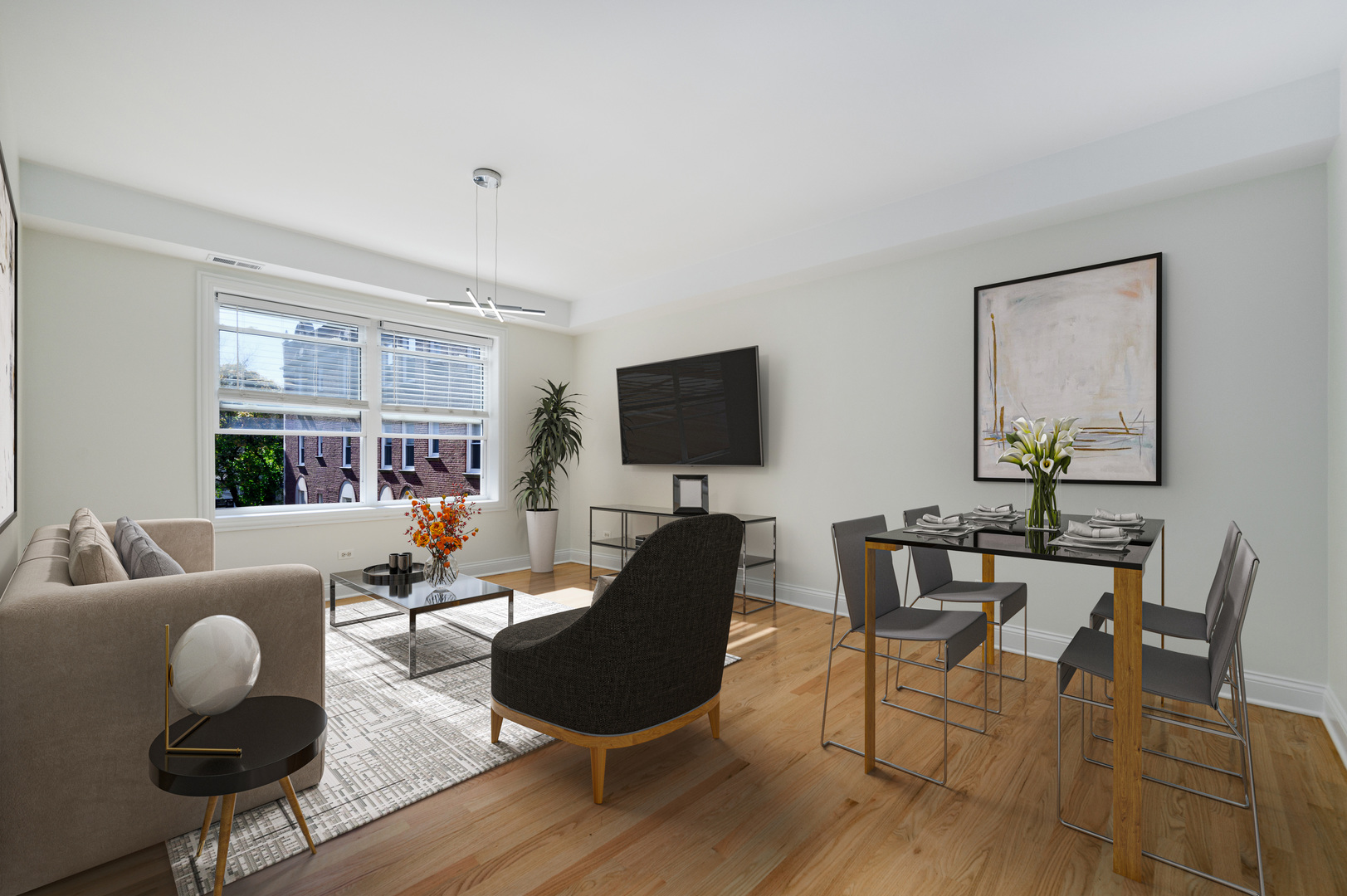 1544 West Sherwin Avenue, Unit 2N Chicago, IL 60626 - Photo 4 of 19 a living room with furniture and a flat screen tv