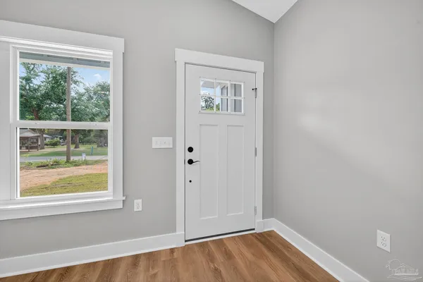 an empty room with a window