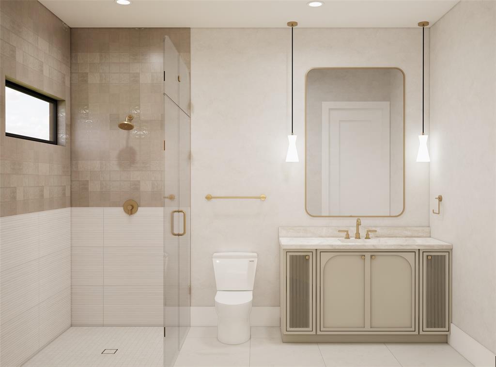 2311 Madera Street Dallas, TX 75206 - Photo 13 of 21 a bathroom with a sink a toilet and shower