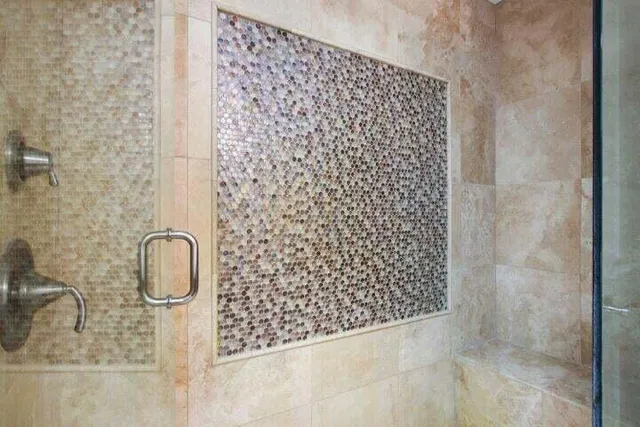 a bathroom with a shower