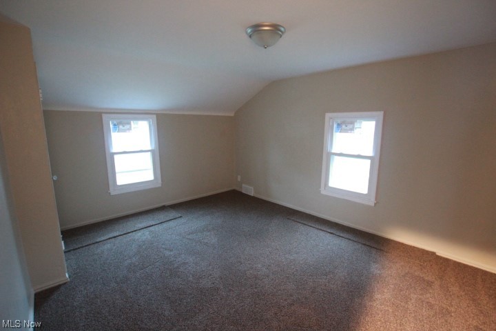 3606 Shelby Road Youngstown, OH 44511 - Photo 12 of 33 Additional living space featuring dark carpet, plenty of natural light, and vaulted ceiling