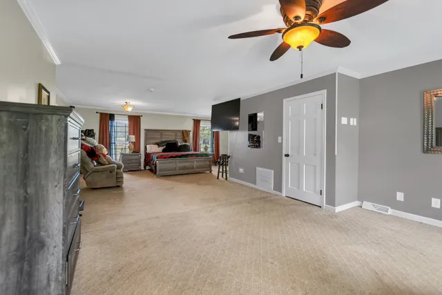 a view of a livingroom with a flat screen tv