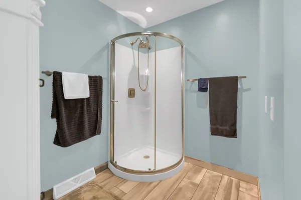 an aerial view of a house