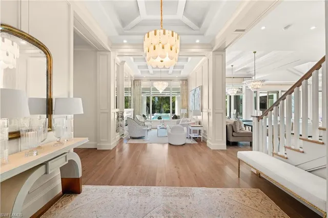 a large living room with a large window