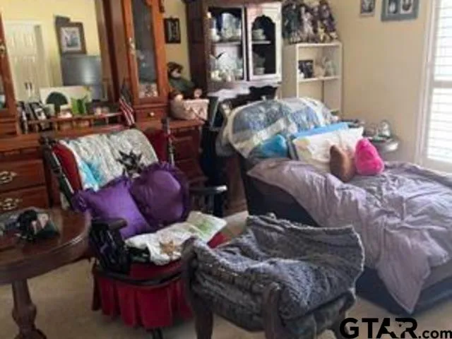 an aerial view of a fireplace a mirror