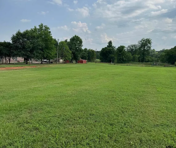 a view of field with trees in the background