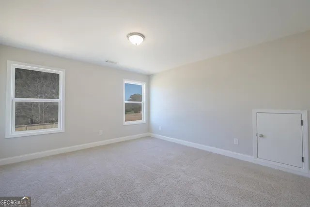 an empty room with a window