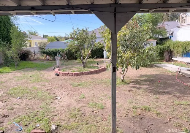 a view of backyard with tree