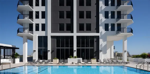 front view of building with street view