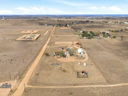an aerial view of a house