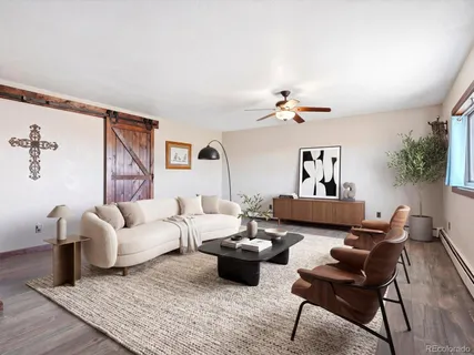 a living room with furniture