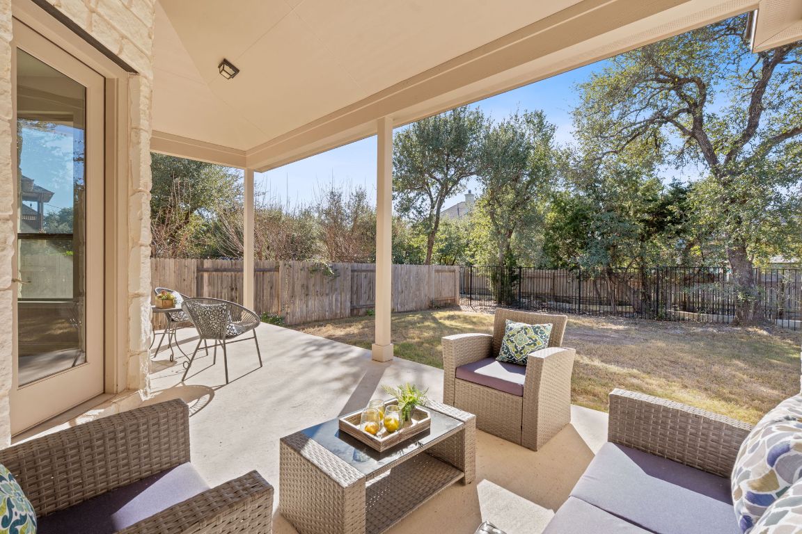 4020 Logan Ridge Drive Cedar Park, TX 78613 - Photo 31 of 40 Fenced backyard featuring outdoor lounge area and a patio