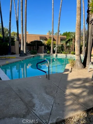 a view of a park with large tree