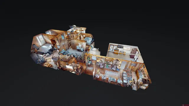 a view of a swimming pool with a house