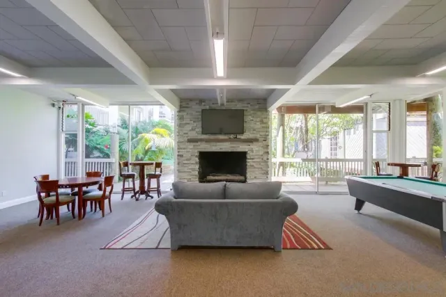 a view of a balcony with an ocean