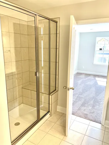 a bathroom with a shower
