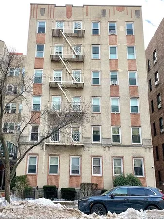 a front view of a building