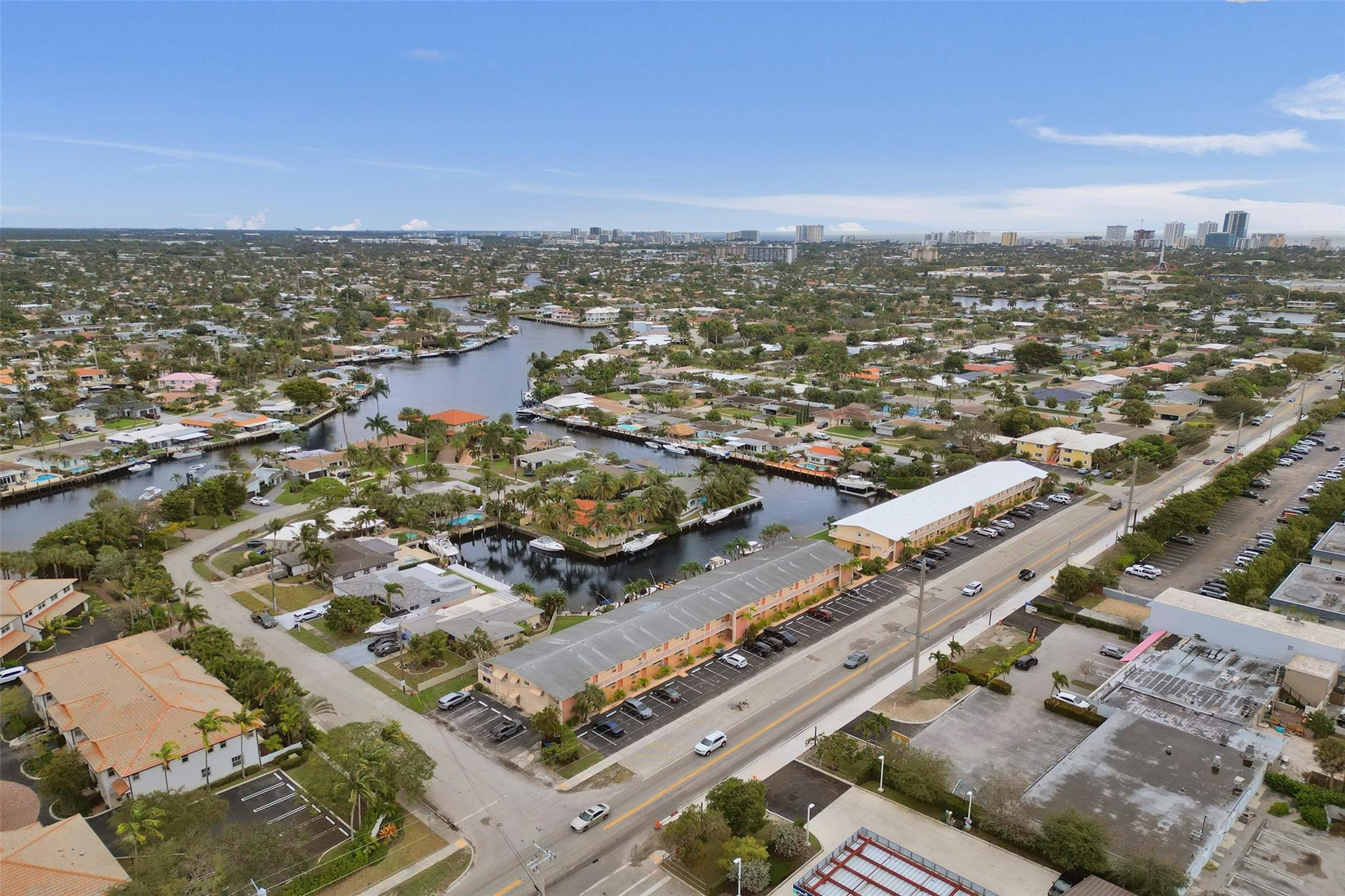an aerial view of a city