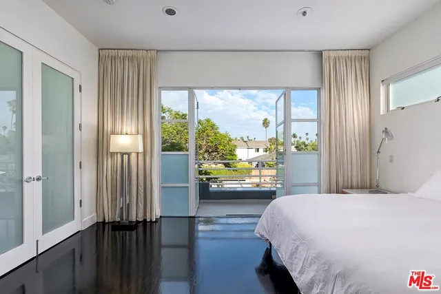 a view of a glass door