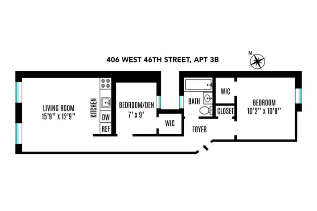 $495,000 | 406 West 46th Street, Unit 3B | Hell's Kitchen