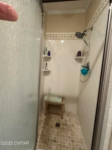 a bathroom with a shower