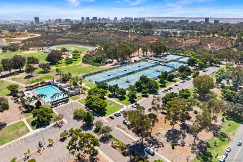 an aerial view of a city