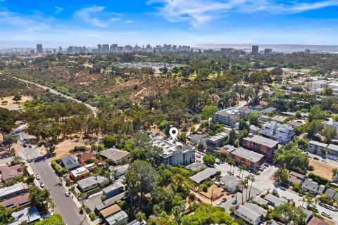 an aerial view of a city