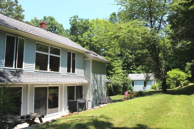 a view of a house with a patio