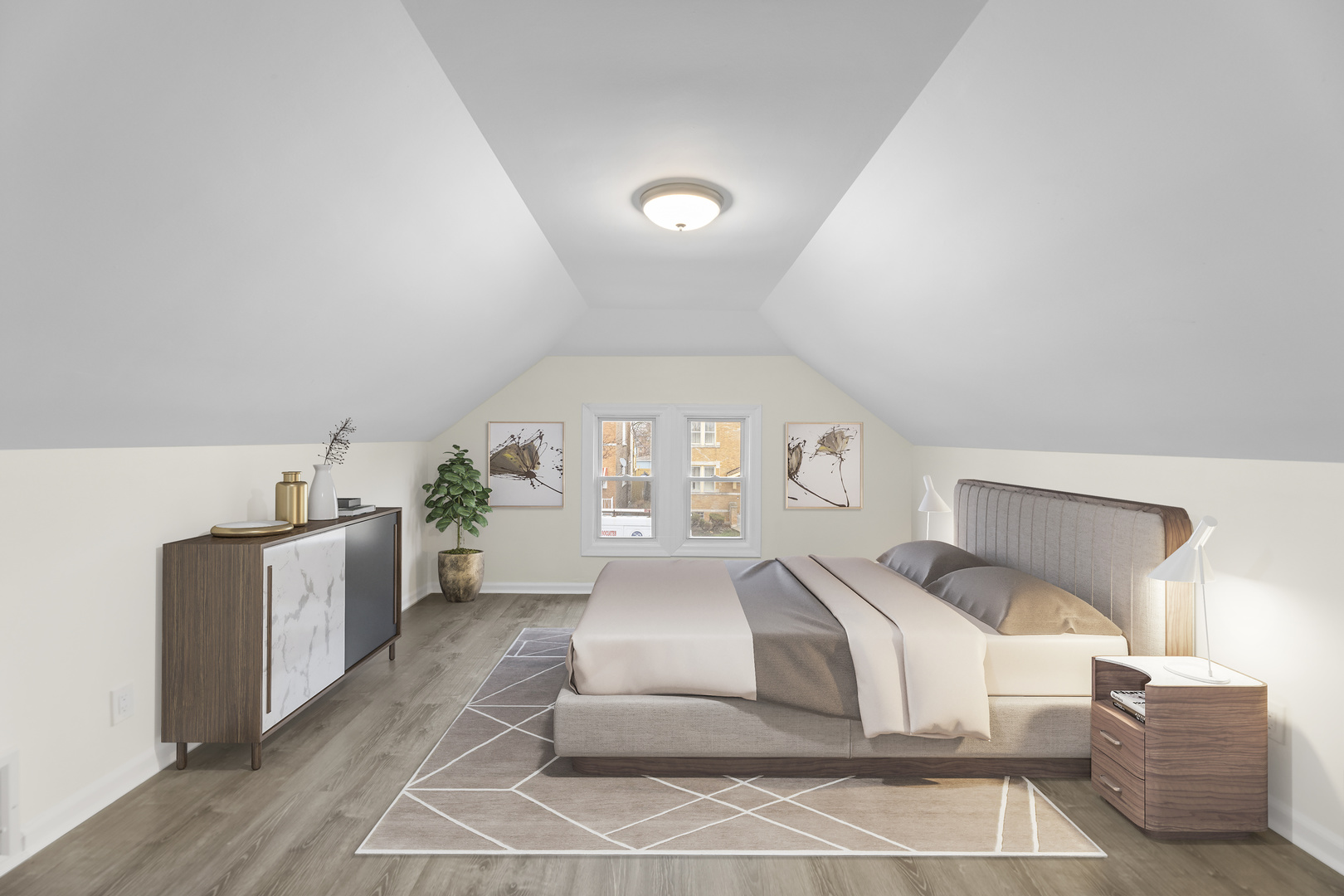 8946 South May Street Chicago, IL 60620 - Photo 8 of 23 a spacious bedroom with a bed and a couch