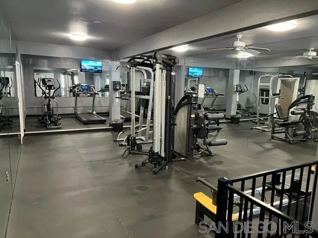 5989 Rancho Mission Road, Unit 201 San Diego, CA 92108 - Photo 10 of 14 a view of a room with gym equipment