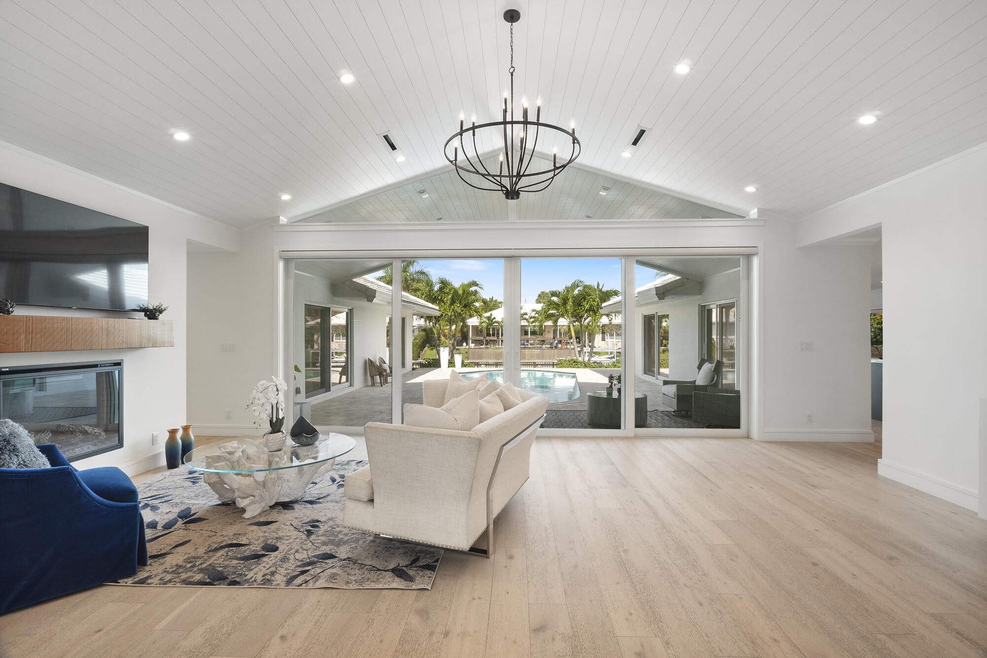 943 Pepperridge Terrace Boca Raton, FL 33486 - Photo 6 of 85 Living Room w/ Tongue-n-Groove Ceiling