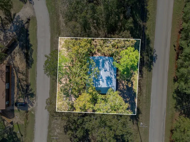 a view of a yard with plants and wooden fence